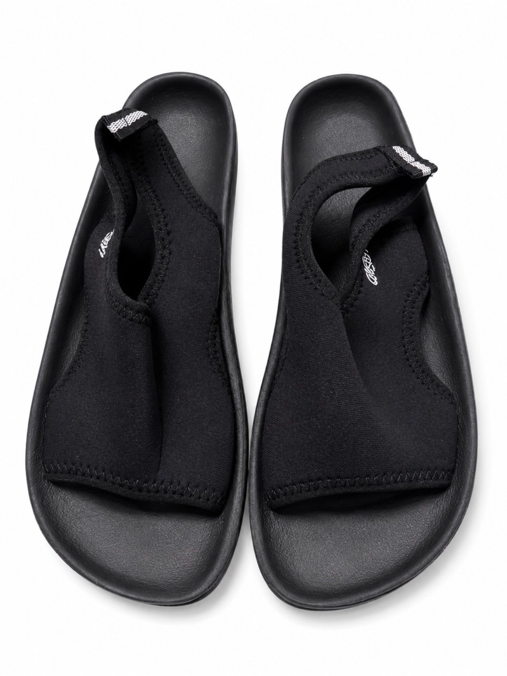 Black Slip-On Neoprene Sandals womens SZ 8 water shoes cushioned lightweight